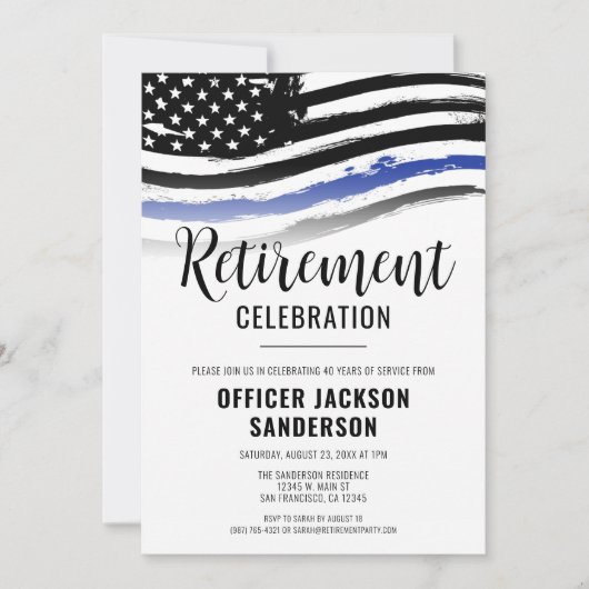 Invitation Fête de retraite de la police (Devant)