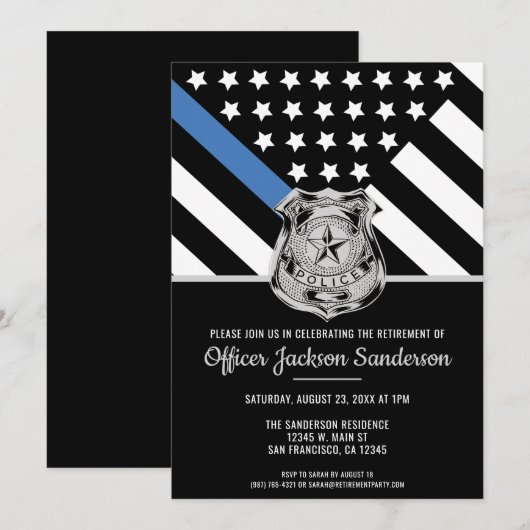 Invitation Fête de retraite de la police (Devant / Derrière)