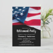 Invitation Fête de retraite de la police Drapeau américain pa (Debout devant)