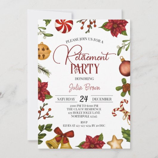 Invitation Fête de retraite de Noël (Devant)