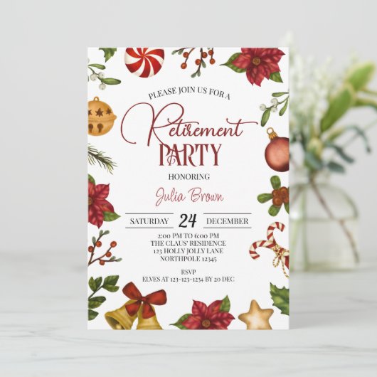 Invitation Fête de retraite de Noël (Debout devant)