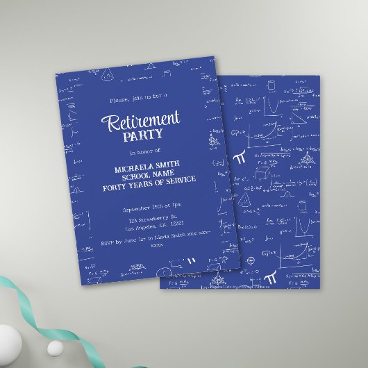 Invitation Fête de retraite de professeur de mathématiques bl