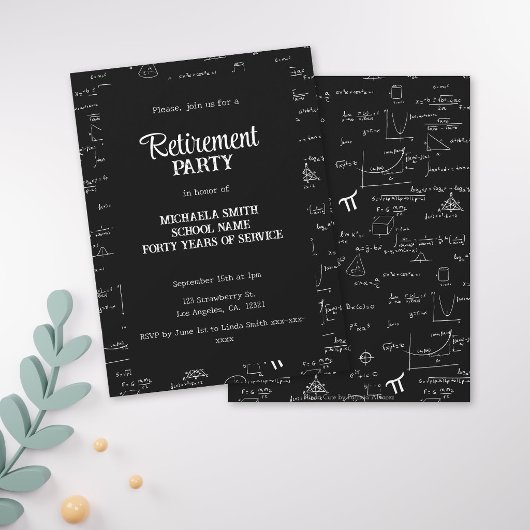 Invitation Fête de retraite de professeur de mathématiques no