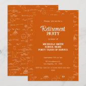 Invitation Fête de retraite de professeur de mathématiques Or (Devant / Derrière)