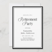 Invitation Fête de retraite de style élégant moderne (Devant)