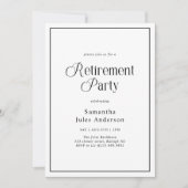 Invitation Fête de retraite de style élégant moderne (Devant)