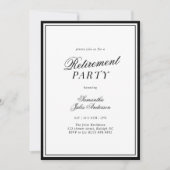 Invitation Fête de retraite de style élégant moderne (Devant)