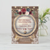 Invitation Fête de retraite de vignoble à tonneau de vin flor (Debout devant)