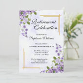 Invitation Fête de retraite des femmes Floral Classic Élégant (Debout devant)