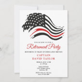 Invitation Fête de retraite des pompiers Drapeau mince de la  (Devant)