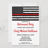 Invitation Fête de retraite des pompiers Drapeau mince de la (Devant)