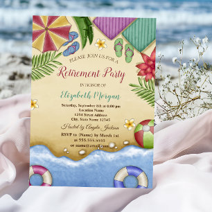 Invitation Fête de retraite d'été plage détente