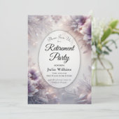 Invitation Fête de retraite d'hiver Améthyste argentée et dou (Debout devant)