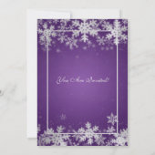 Invitation Fête de retraite d'hiver Pneus d'argent pourpre (Dos)