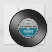 Invitation Fête de retraite disque vinyle Blue Label (Devant)