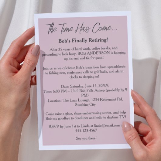 Invitation Fête de retraite drôle