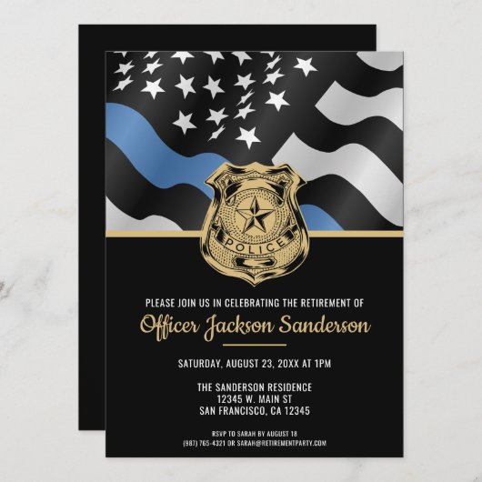 Invitation Fête de retraite d'un agent de la force publique (Devant / Derrière)