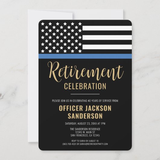 Invitation Fête de retraite d'un agent de la force publique (Devant)