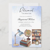 Invitation Fête de retraite d'un enseignant - Thème de l'écol (Devant)