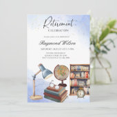 Invitation Fête de retraite d'un enseignant - Thème de l'écol (Debout devant)