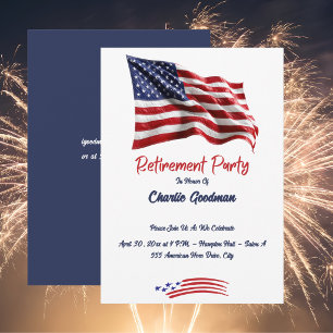 Invitation Fête de retraite d'un patriote du drapeau américai