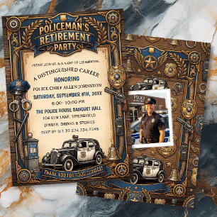 Invitation Fête de retraite d'un policier vintage