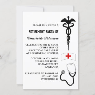 Invitation Fête de retraite d'une infirmière moderne