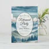 Invitation Fête de retraite "Échos à travers les pins brumeux (Debout devant)