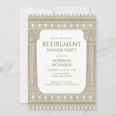 Invitation Fête de retraite élégante avec colonnes (Devant)