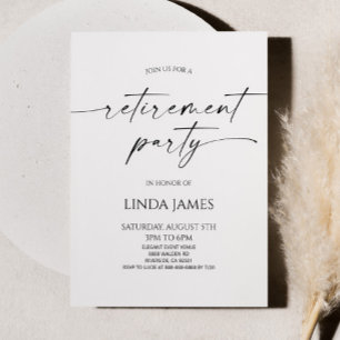 Invitation Fête de retraite élégante moderne minimaliste