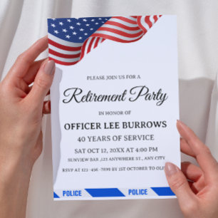 Invitation Fête de retraite élégante pour la police