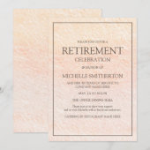 Invitation Fête de retraite élégante rose (Devant / Derrière)