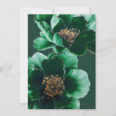 Invitation Fête de retraite élégante verte et dorée florale (Dos)