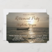 Invitation Fête de retraite en bateau au coucher du soleil (Devant)