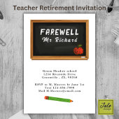 Invitation Fête de Retraite Enseignant École Tableau Noir