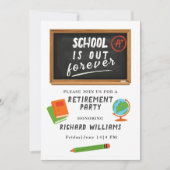 Invitation Fête de Retraite Enseignant École Tableau Noir (Devant)