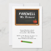 Invitation Fête de Retraite Enseignant École Tableau Noir (Dos)