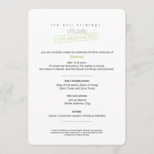 Invitation Fête de retraite Fleurs de pissenlit non gérées of