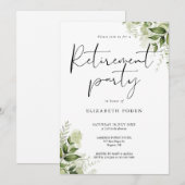 Invitation Fête de retraite Floral Élégant Script (Devant / Derrière)