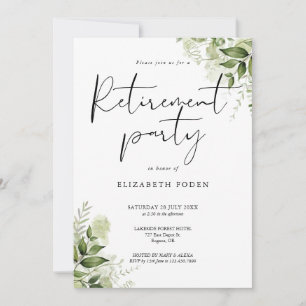 Invitation Fête de retraite Floral Élégant Script
