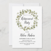 Invitation Fête de retraite Foliage Botanique Wreath (Devant)