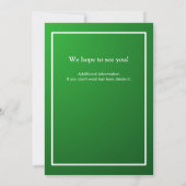 Invitation Fête de retraite Formel Classique Vert Blanc (Dos)