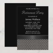 Invitation Fête de retraite gris noir (Devant / Derrière)