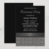 Invitation Fête de retraite gris noir (Devant / Derrière)