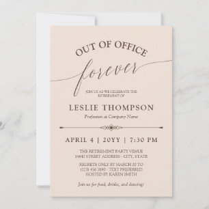 Invitation Fête de retraite hors du bureau pour toujours Neut