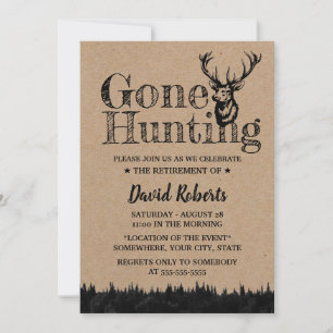 Invitation Fête de retraite Kraft rustique de chasse