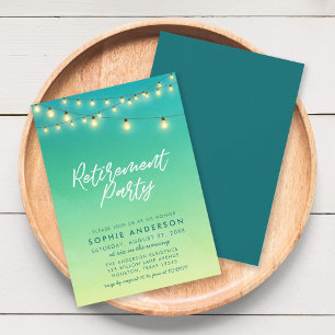 Invitation Fête de retraite lumières Aquarelle Verre de mer