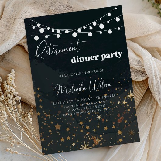 Invitation Fête de retraite Luxe Galaxie