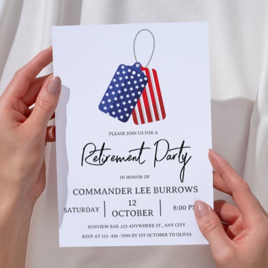Invitation Fête de retraite militaire de l'armée