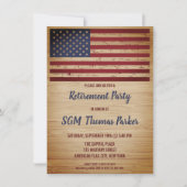 Invitation Fête de retraite militaire Drapeau américain Patri (Devant)